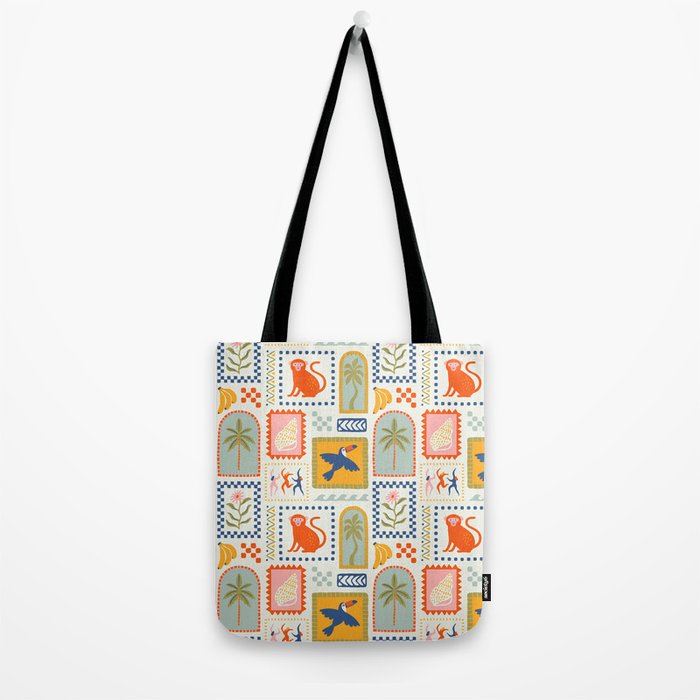 Vintage summer nature patchwork art pattern Tote Bag Gallery Image 2