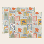 Vintage summer nature patchwork art pattern Placemat Gallery Image 1