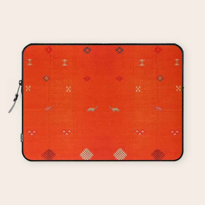 N6 | Vintage Orange Anthropologie Moroccan Artwork. Laptop Sleeve