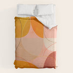 mid century geometry yellow circles abstract art Duvet Cover Gallery Image 6