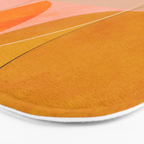 mid century geometry yellow circles abstract art Bath Mat Gallery Image 3