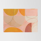 mid century geometry yellow circles abstract art Rug Gallery Image 2