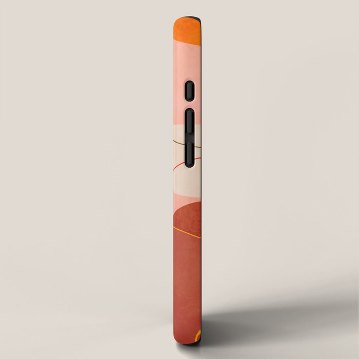 mid century geometry yellow circles abstract art iPhone Case Gallery Image 2
