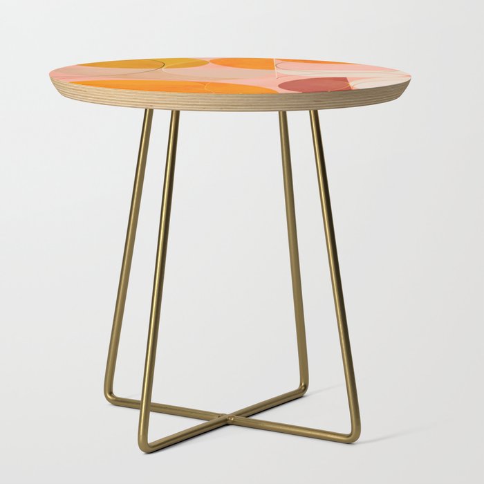 mid century geometry yellow circles abstract art Side Table Gallery Image 1