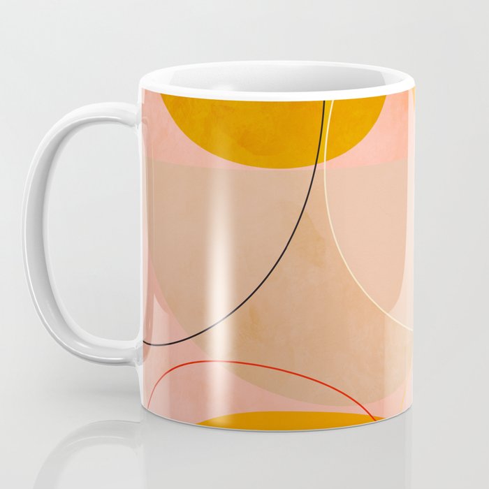 mid century geometry yellow circles abstract art Coffee Mug Gallery Image 3