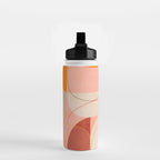 mid century geometry yellow circles abstract art Water Bottle Gallery Image 2
