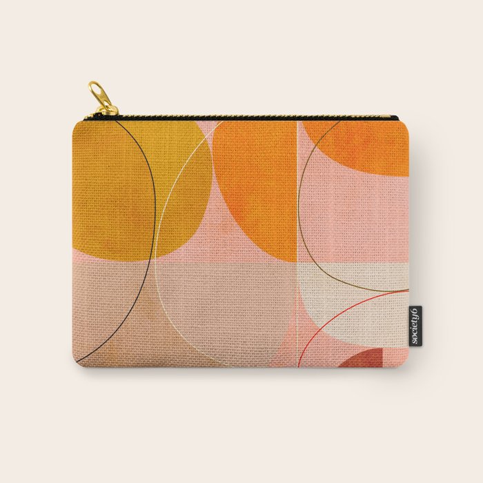mid century geometry yellow circles abstract art Carry All Pouch Gallery Image 1