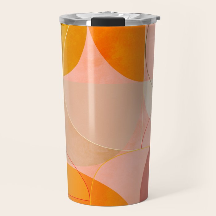 mid century geometry yellow circles abstract art Travel Mug Gallery Image 1