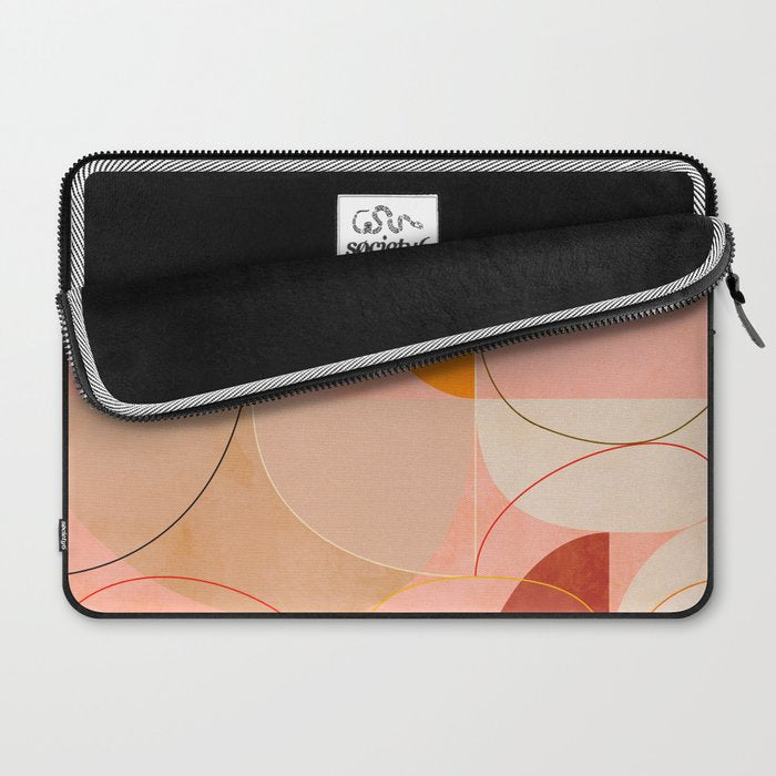 mid century geometry yellow circles abstract art Laptop Sleeve Gallery Image 2