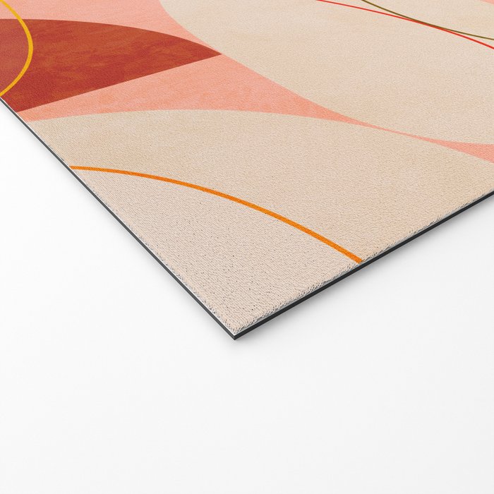 mid century geometry yellow circles abstract art Welcome Mat Gallery Image 2