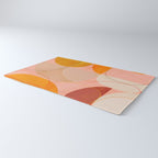 mid century geometry yellow circles abstract art Rug Gallery Image 3