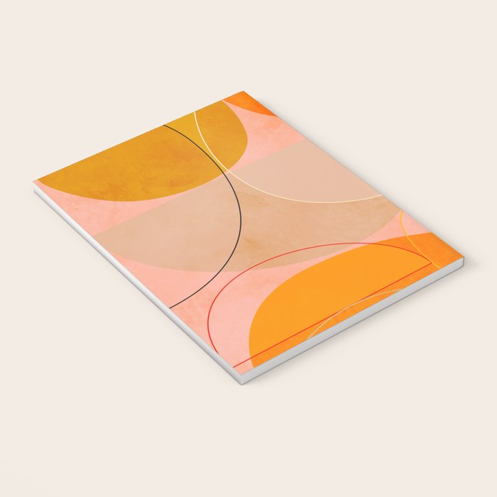 mid century geometry yellow circles abstract art Notebook Gallery Image 3