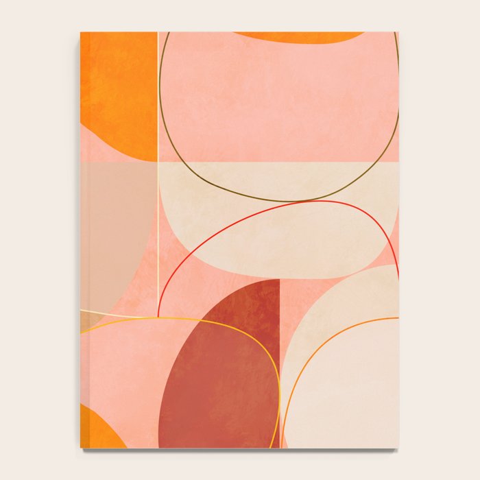 mid century geometry yellow circles abstract art Notebook Gallery Image 4