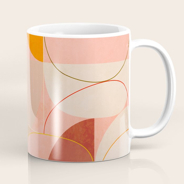 mid century geometry yellow circles abstract art Coffee Mug Gallery Image 1