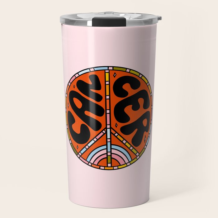 Cancer Peace Sign Travel Mug Gallery Image 1