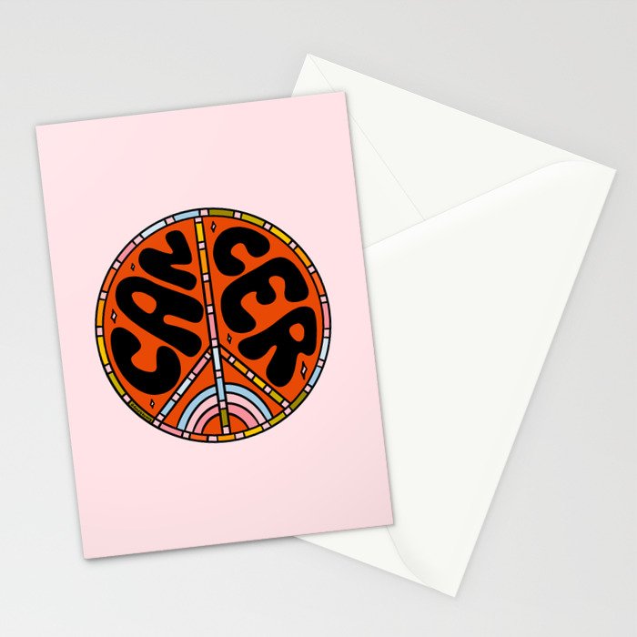 Cancer Peace Sign Stationery Card Gallery Image 2