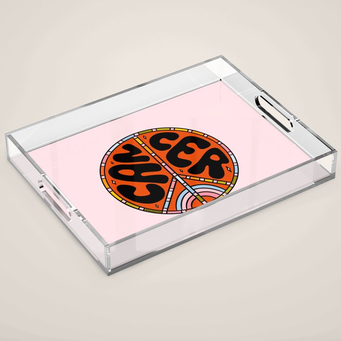 Cancer Peace Sign Acrylic Tray Gallery Image 1