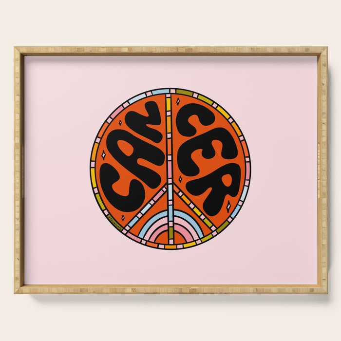 Cancer Peace Sign Serving Tray Gallery Image 1