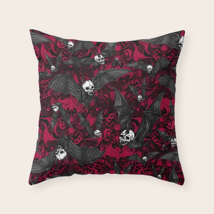 Skelebats - Blood Bath Throw Pillow Gallery Image 6