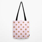 Funny retro flower cartoon checkered pattern Tote Bag Gallery Image 2