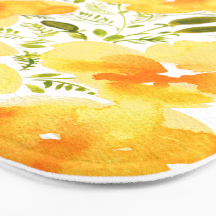 Watercolor California poppies (Quad set, #1) Bath Mat Gallery Image 3