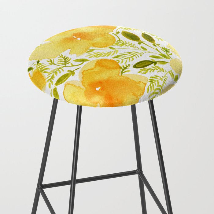 Watercolor California poppies (Quad set, #1) Stool Gallery Image 2