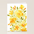 Watercolor California poppies (Quad set, #1) Stationery Card Gallery Image 2
