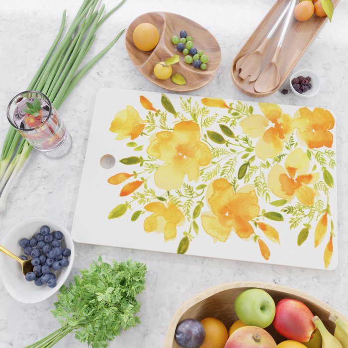 Watercolor California poppies (Quad set, #1) Cutting Board Gallery Image 2