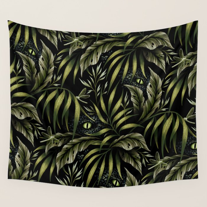 Jurassic Jungle - Camo Green Wall Tapestry Gallery Image 4