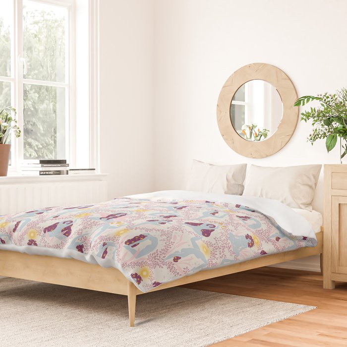 Feel the Cosmic Yoga Balance pink Duvet Cover Gallery Image 2