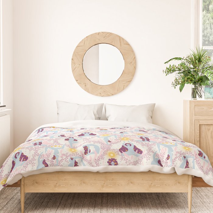Feel the Cosmic Yoga Balance pink Duvet Cover Gallery Image 3
