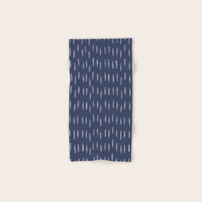 Boho Prints, Raindrops, Indigo Blue, Minimalism, Abstract Art Towels Gallery Image 1