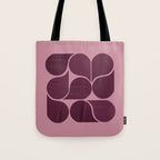 Elegant Burgundy Teardrop Pattern on Mauve Tote Bag Gallery Image 1