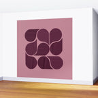 Elegant Burgundy Teardrop Pattern on Mauve Wall Mural Gallery Image 2