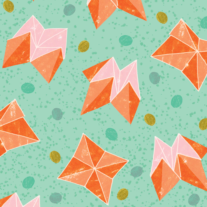 Origami Fortune Teller in Seafoam Green & Orange Coffee Mug Gallery Image 2