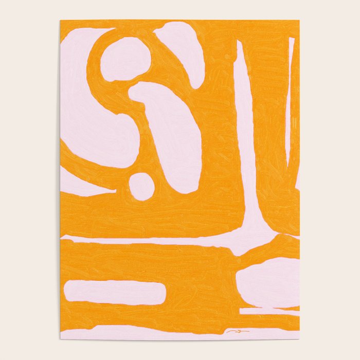 Abstract in Yellow and Cream Poster Gallery Image 4