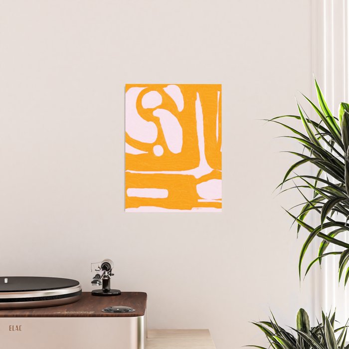 Abstract in Yellow and Cream Poster Gallery Image 2