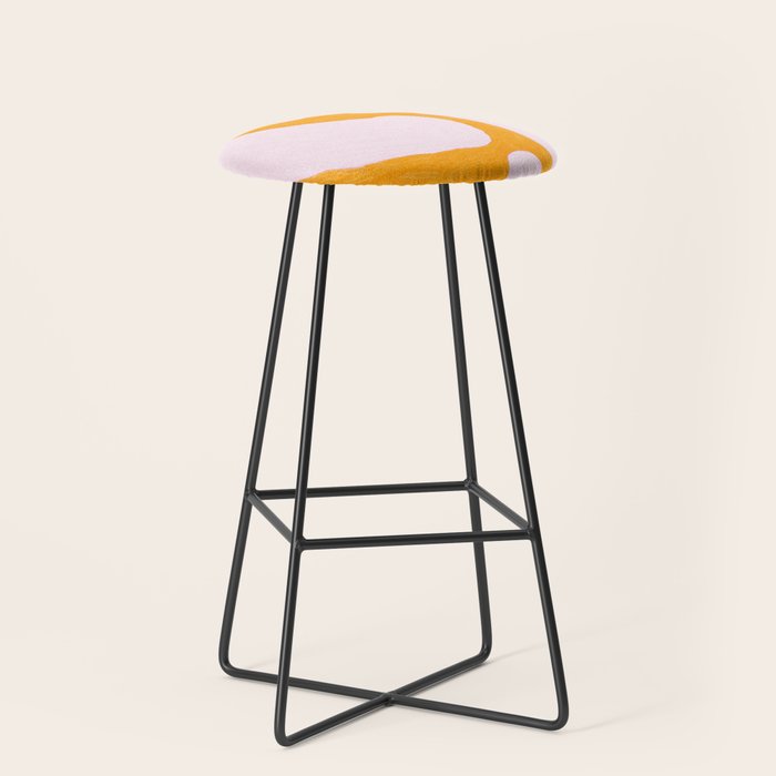 Abstract in Yellow and Cream Stool Gallery Image 1