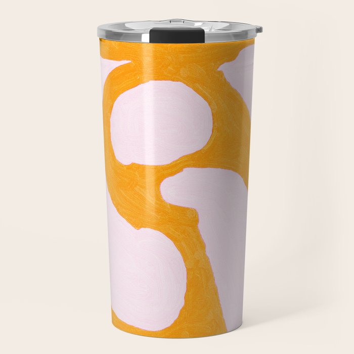 Abstract in Yellow and Cream Travel Mug Gallery Image 1