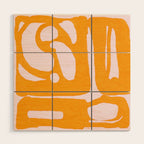 Abstract in Yellow and Cream Wood Wall Art Gallery Image 1