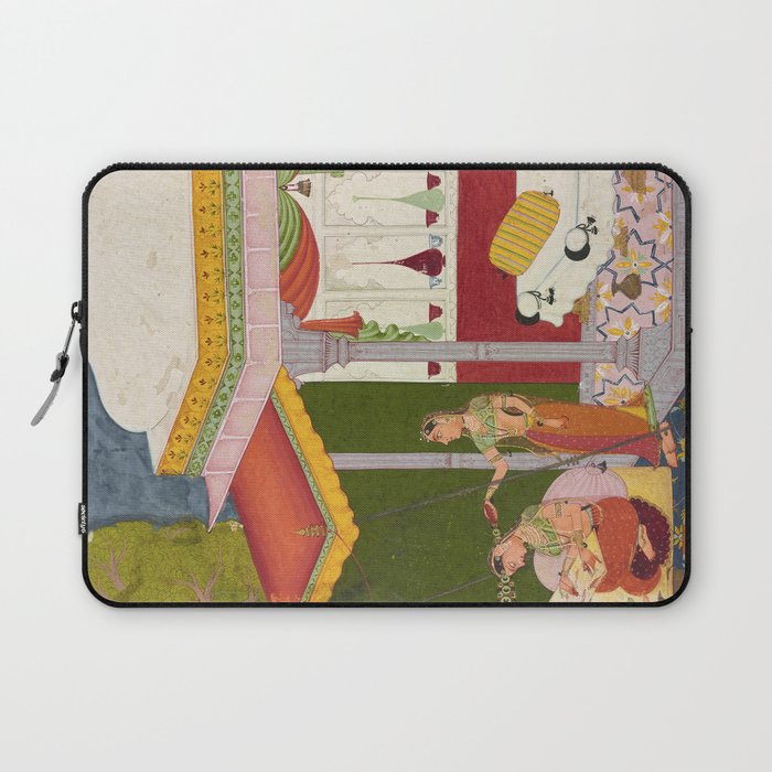 Dhanasri Ragini Antique Indian Painted Illustration Princess Pavilion Laptop Sleeve Gallery Image 1