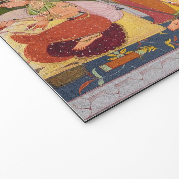 Dhanasri Ragini Antique Indian Painted Illustration Princess Pavilion Welcome Mat Gallery Image 2