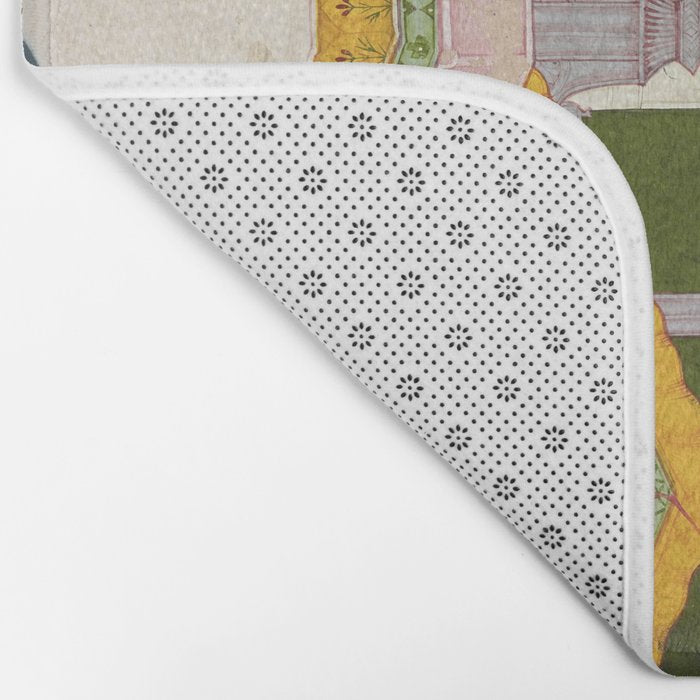 Dhanasri Ragini Antique Indian Painted Illustration Princess Pavilion Bath Mat Gallery Image 2