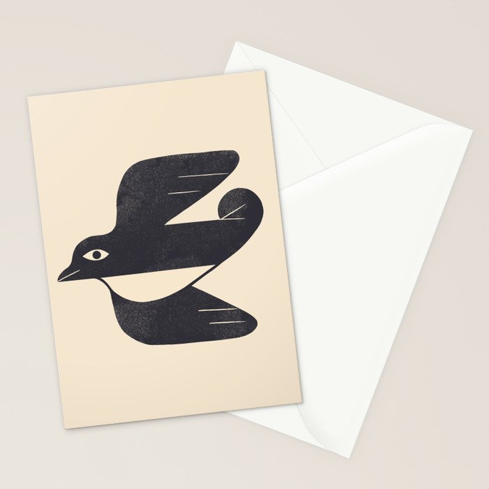 Minimal Blackbird No. 4 Stationery Card Gallery Image 2
