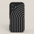 Minimal Arch III Black and White Modern Geometric Lines iPhone Case Gallery Image 1