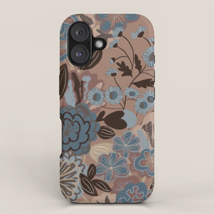 Flowers Inspired by PANTONE 17 1230 Mocha Mousse iPhone Case Gallery Image 1