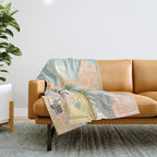 Retro Desert Oasis Throw Blanket Gallery Image 1