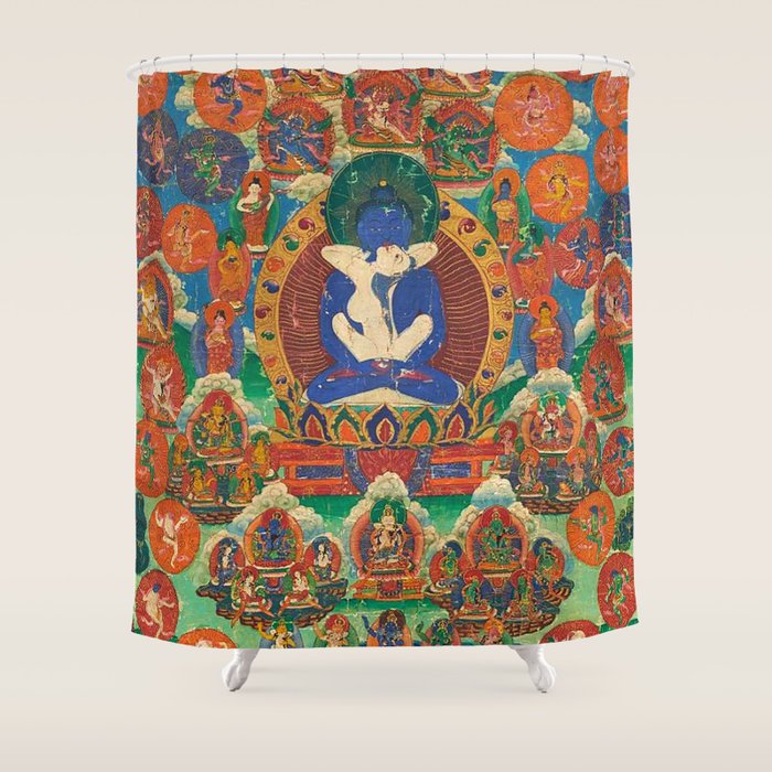 Mahayana Buddhist Samantabhadra Yab Yum Shower Curtain Gallery Image 1