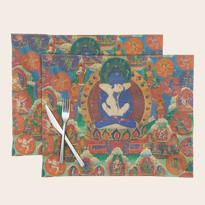 Mahayana Buddhist Samantabhadra Yab Yum Placemat Gallery Image 1
