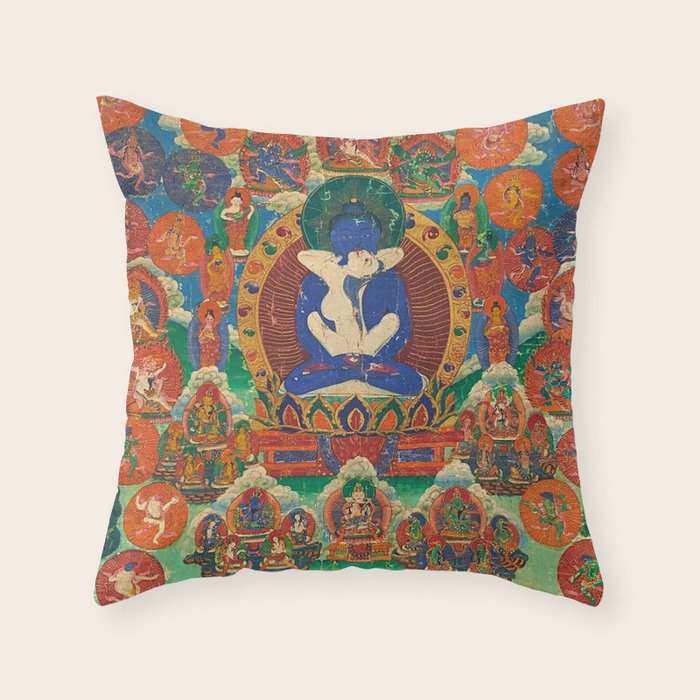Mahayana Buddhist Samantabhadra Yab Yum Throw Pillow Gallery Image 6